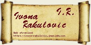 Ivona Rakulović vizit kartica